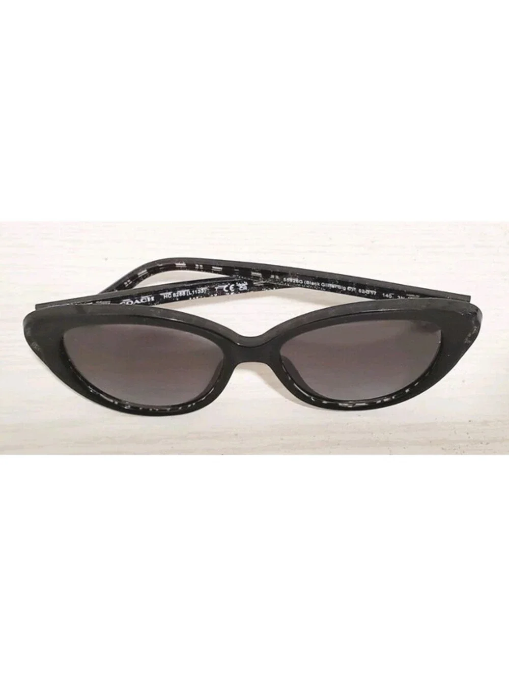 Coach Black Glitter Sig C Cat Eye Sunglasses 55828G HC8288